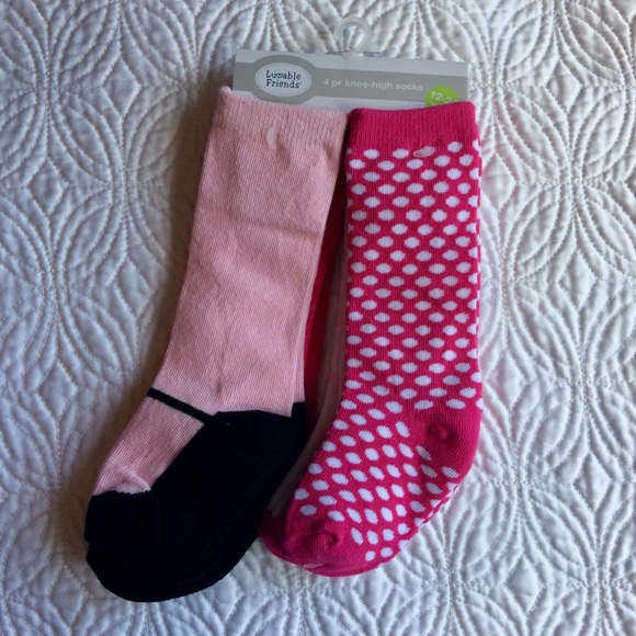 New-12-24 Mary Jane Long Socks- Luvable Friends - Picture 2 of 3